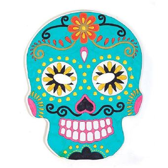 6 masques plats en carton à colorier - Calavera mexicaine - Graine Créative