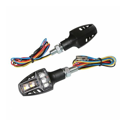 Clignotant universel replay t compact arriere a leds + feu ar + feu stop transparent-noir Transparent/noir