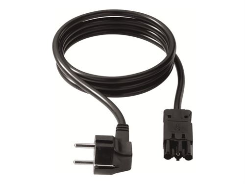 Bachmann Blanc H05vv-F 3G - Rallonge De Câble D'alimentation - Cee 7/4 (M) Pour Cee 7/4 (F) - Ca 250 V - 2 M - Moulé, Connecteur Coudé
