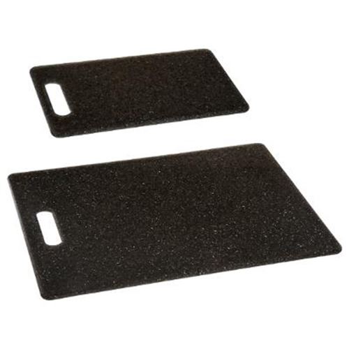 Lot de 2 Planches à Découper Effet Pierre 36cm Noir