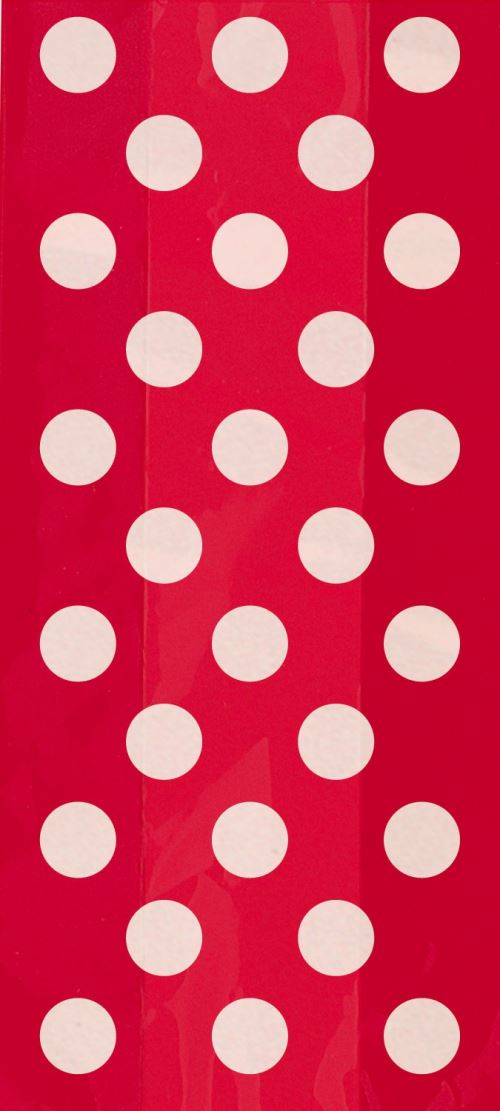 Unique sacs de fête points blancs 13 x 28 cm 20 pièces rouge