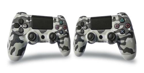 2 pcs Manette générique Sans Fil Bluetooth compatible pour PS4 Gris camouflage