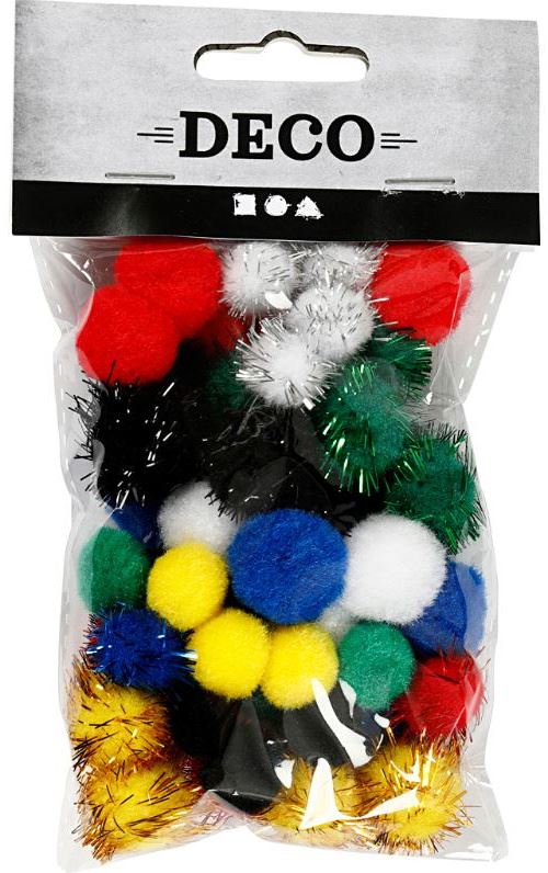 Deco pompes 15/20 mm en peluche 48 pièces