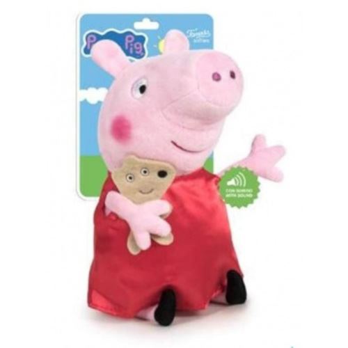 Nickelodeon peluche avec son Peppa Pig 27 cm en peluche rouge