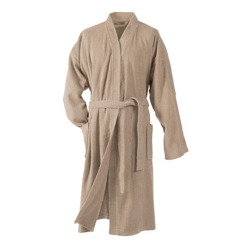 Peignoir kimono taille unique eponge unie vitamine Taupe