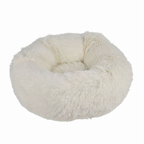 Paris Prix - Coussin Rond Pour Chien & Chat fluffy 55cm &eacute;cru