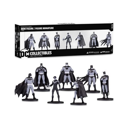 BATMAN - Black & White Pack 7 Figurines PVC Box Set 1 - 10cm