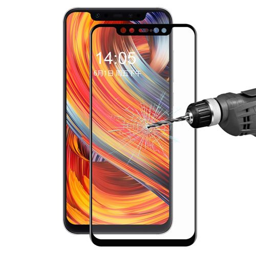 Protecteur écran en verre trempé 02mm 3D incurvée taille réelle en fibre de carbone noir pour votre Xiaomi Mi 8 (6.21-inch)/Mi 8 Explorer Edition