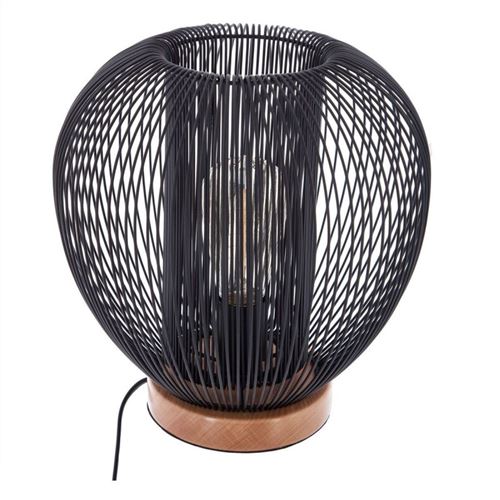 Lampe à poser design métal Noda - H. 27 cm - Noir