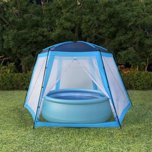 Vidaxl tente de piscine tissu 500x433x250 cm bleu 91574