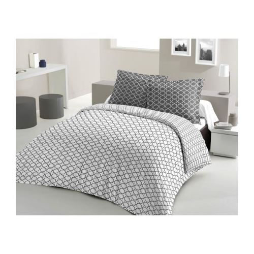 LOVELY HOME Parure de couette Coton ELLY - Blanc - 200x200 cm
