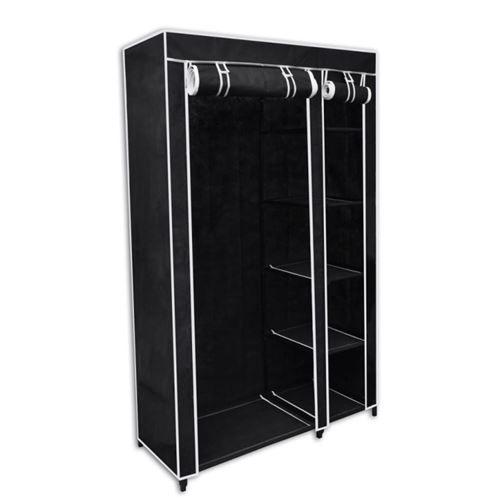 vidaXL Kledingkast opvouwbaar 110x45x175 cm zwart