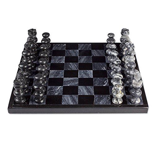 Novica Decorative Hand Carved Sophisticate Marble Chess Set
