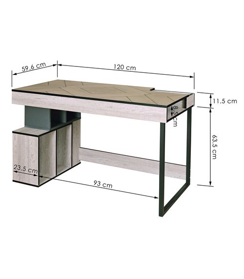 91 Sur Paris Prix Bureau Design Multi Rangements Alix 120cm Naturel Achat Prix Fnac
