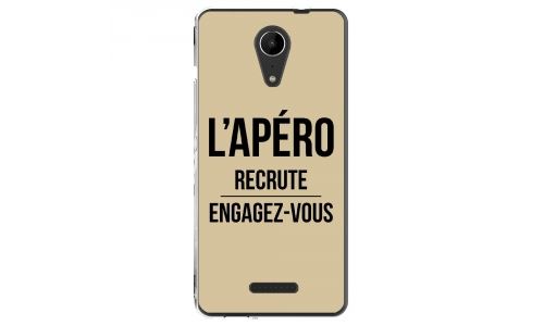 Coque souple pour Wiko Tommy 2 avec impression Motifs l'apéro recrute taupe