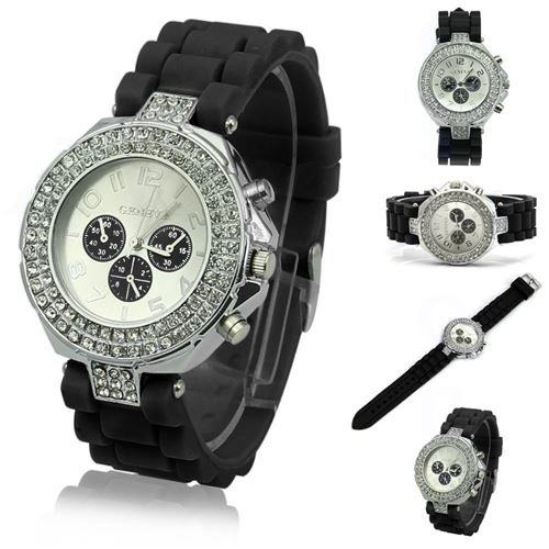 Genève femme Montre Silicone Quartz Mesdames Jelly Dial