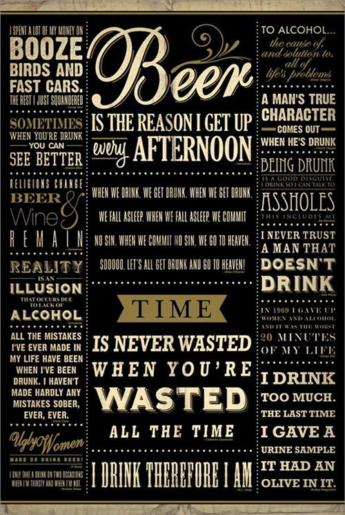 Maxi Poster 61 x 91,5 cm Drinking Quotes