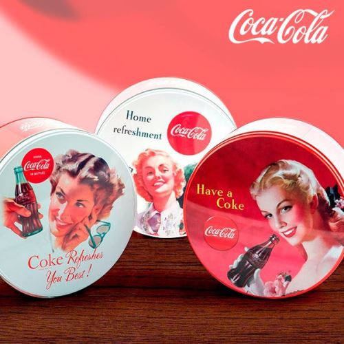 Boîte vintage ronde Coca-Cola en Métal - Rangement cuisine