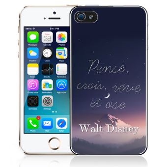 Coque pour iPhone 5C disney citation pense crois reve - 1