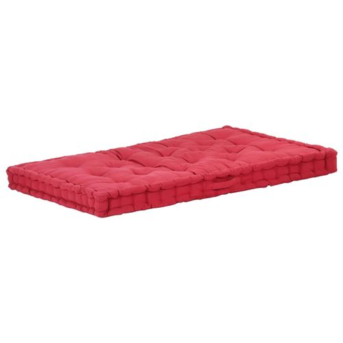 vidaXL Coussin de plancher de palette Coton 120x80x10 cm Bordeaux