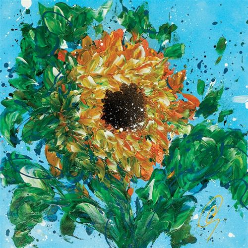 Fleurs Poster Reproduction Sur Toile, Tendue Sur Châssis - The World Revolves Around The Sun, Clare Sykes (30x30 cm)