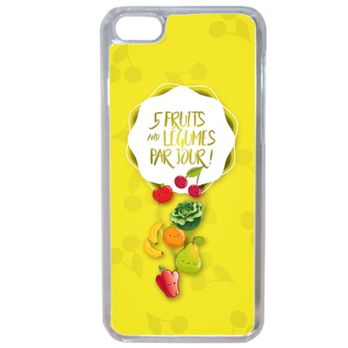Coque 5 Fruits Et Legumes Fond Jaune Compatible Iphone 7 Transparent