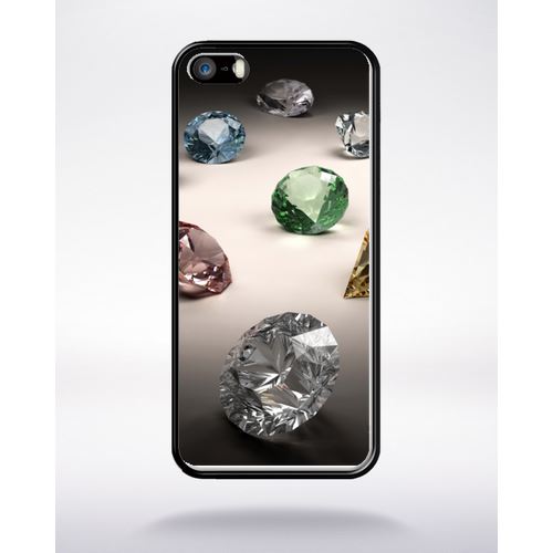 Coque Diamants Compatible Apple Iphone 5 Bord Noir Silicone