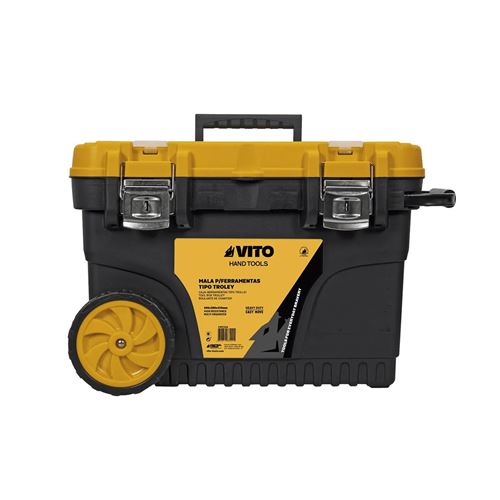 Servante / Caisse à outils 595 x 380 x 420 mm sur roues VITO Malette outil haute résistance poignée télescopique Acier.