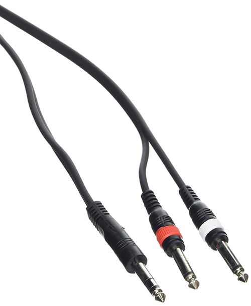 Ah Cables Série 3 Star Adam Hall Câble audio prise jack stéréo 6,3 mm vers 2 prises jack mono 6,3 mm Longueur 3 m