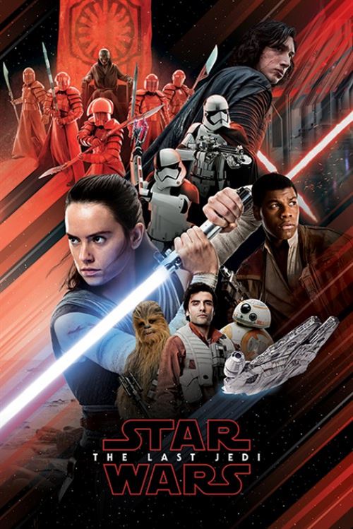 star wars poster - Épisode viii, les derniers jedi red montage