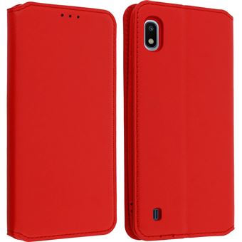 Housse Samsung Galaxy A10 Étui Folio Fonction Support Vidéo Rouge - 1