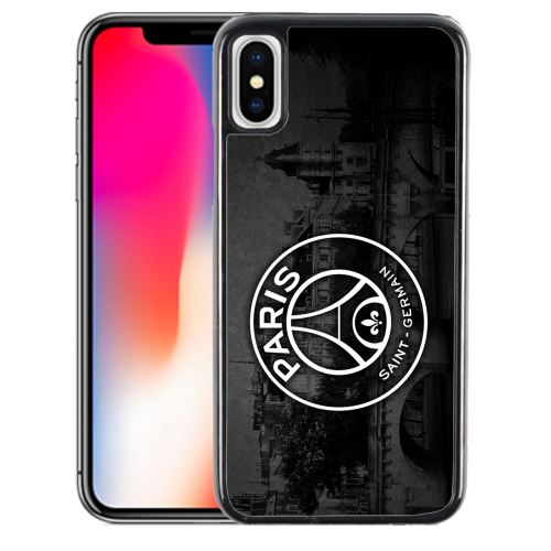 Coque pour iPhone XS logo psg fond black