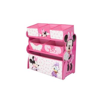 Minnie Meuble Enfant En Bois Avec 6 Bacs De Rangement Rose Et