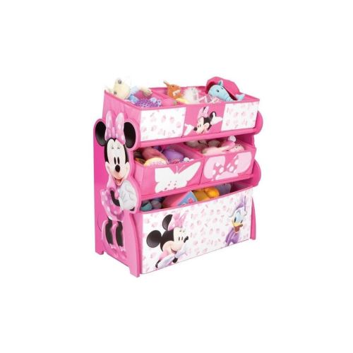 Minnie Meuble Enfant En Bois Avec 6 Bacs De Rangement Rose Et