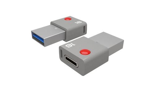 Clé USB 16Go EMTEC T400 DUO USB-C USB 3.0 Gris