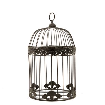 Cage Oiseaux Décoration Ronde Marron 43 Cm X ø25 Cm Cages