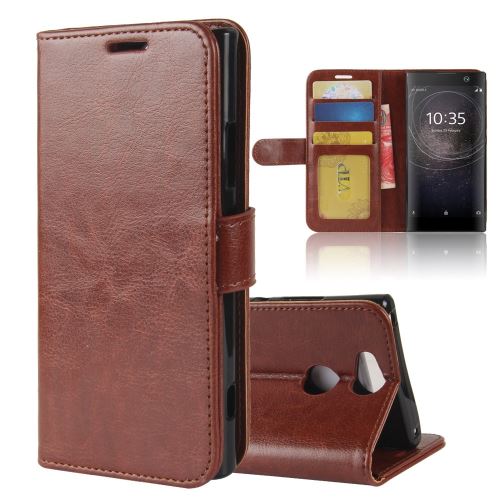 Etui en PU stand crazy horse marron pour Sony Xperia XA2