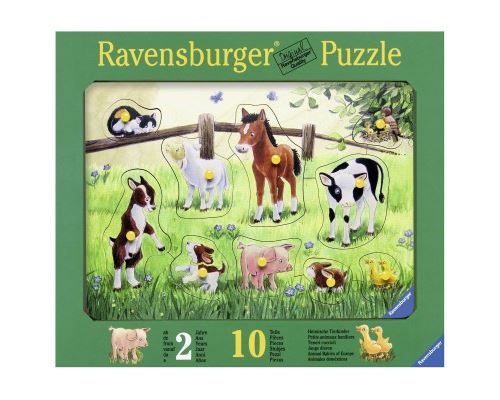 Puzzle 10 Pièces : Puzzle en Bois - Animaux de la Ferme, Ravensburger