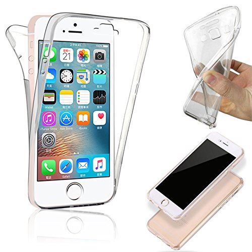 Coque iPhone SE / 5S / 5, SAVFY Coque Silicone Intégral - Transparent