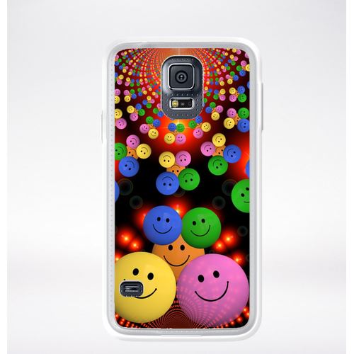 Coque Smiley Mania Compatible Samsung Galaxy S5 Transparent