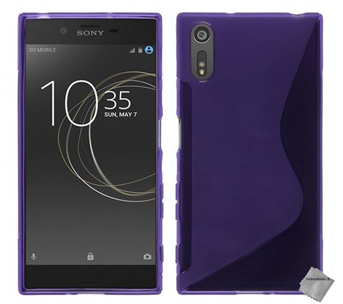 Housse etui coque pochette silicone gel fine pour Sony Xperia XA1 Ultra avec verre trempe - MAUVE