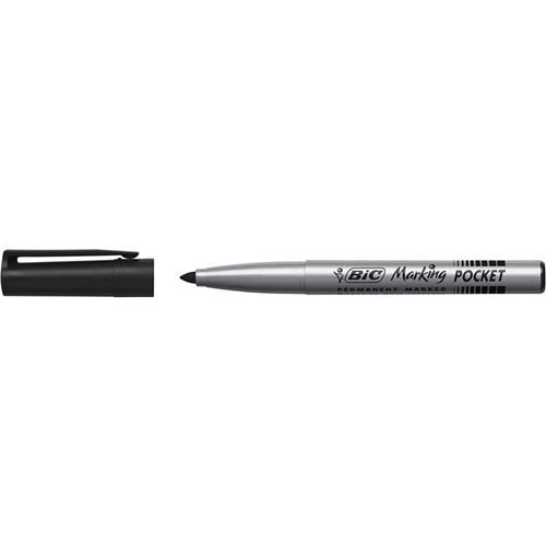 BIC Lot de 6 marqueurs permanent Pocket 1445, pointe ogive, noir