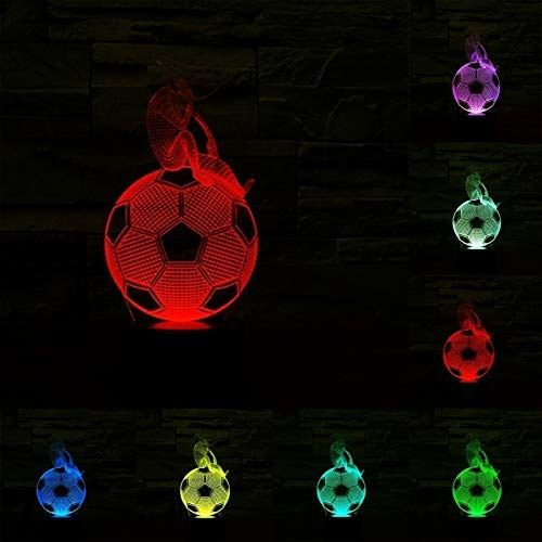Lampe 3D Ballon Football Ampoules LED 7 Couleurs USB - YONIS
