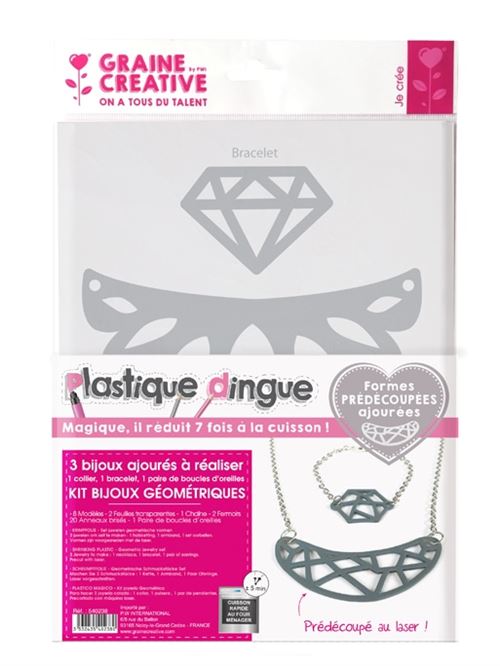 Kit plastique dingue bijoux géométriques - plastique dingue