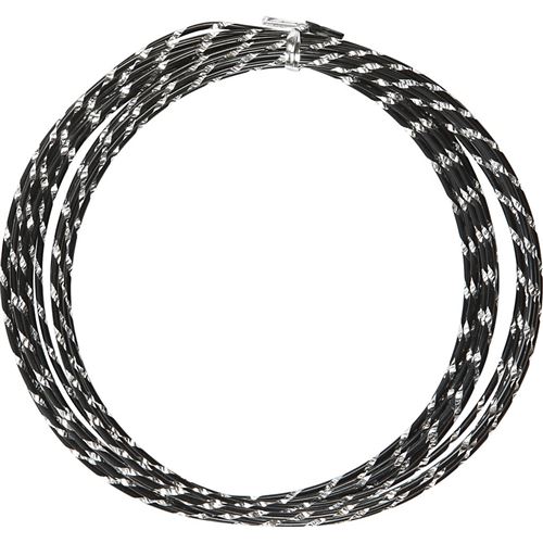 Creotime fil aluminium 7 m rond rond 2 mm noir/argent