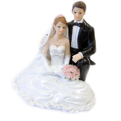 figurine couple mariés pause photo 13cm - SUJ4967