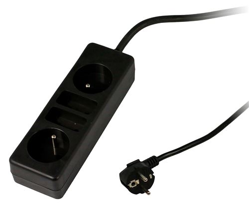 Bloc multiprise 2 prises 6A + 2 prises 16A 2P+T Noir - Zenitech