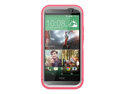 OtterBox Defender Series HTC One (M8) - Beschermende bedekking voor mobiele telefoon - polycarbonaat, synthetisch rubber - neon rose - voor HTC One (M8)