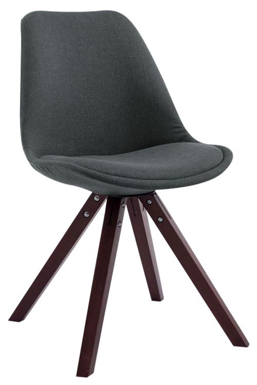 Chaise Toulouse tissu piétement en forme carrée , Gris foncé/Cappuccino