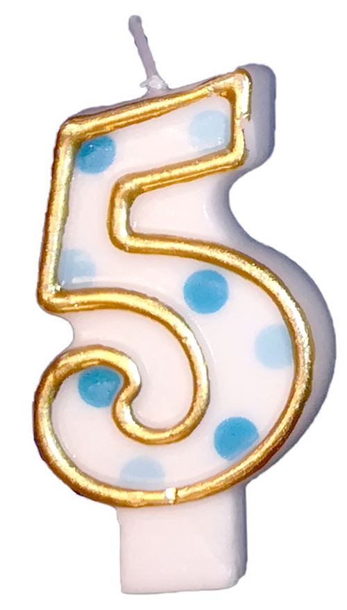 Nummerkaars 5 ans bleu